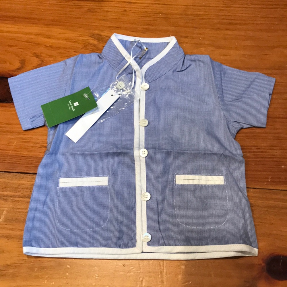 New! KATE SPADE Baby 0-3M Chambray Blue Jay Top